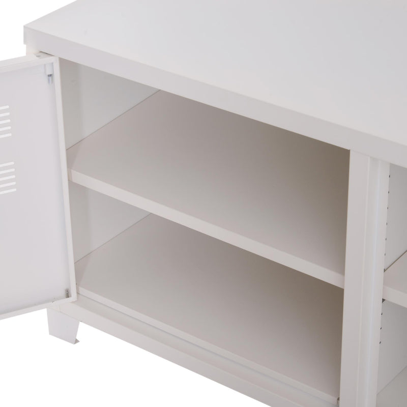 Armadietto in Acciaio con 2 Ante Bianco 100x40x48,5 cm 