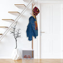 Appendiabiti Scarpiera con 6 Ganci in Bambù Bianco 50x30x180 cm 