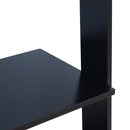 Appendiabiti da Ingresso a 3 Ripiani 4 Ganci in Legno Nero 67x38.5x196 cm 