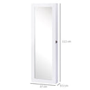 Specchiera Armadio Portagioielli da Parete in Legno MDF Bianco 37x9.5x112 cm 
