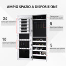 Specchiera Armadio Portagioielli da Parete in Legno MDF Bianco 37x9.5x112 cm 