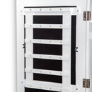 Specchiera Armadio Portagioielli da Parete in Legno MDF Bianco 37x9.5x112 cm 