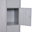 Armadietto Portadocumenti 4 Ripiani con Chiusura di Sicurezza in Acciaio Grigio 38x46x180 cm 