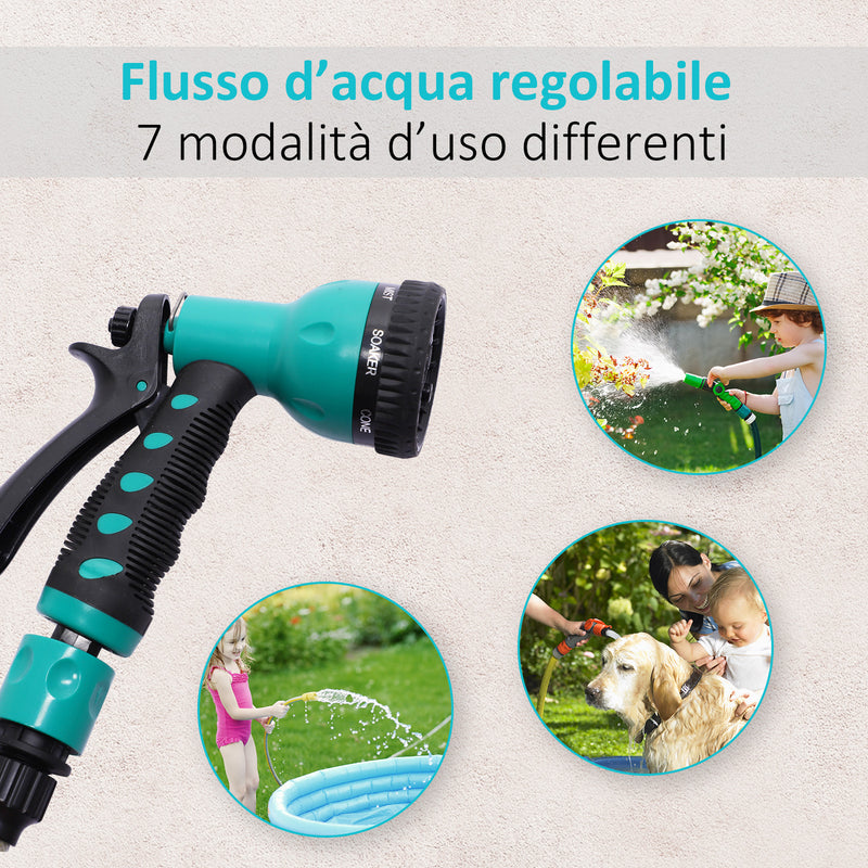Avvolgitubo da Giardino Automatico Fissaggio a Parete Orientabile con Tubo da 10m 29,5x16,5x33 cm 