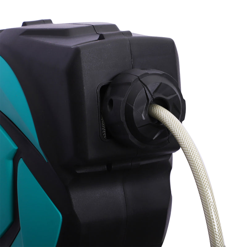 Avvolgitubo da Giardino Automatico Fissaggio a Parete Orientabile con Tubo da 10m 29,5x16,5x33 cm 