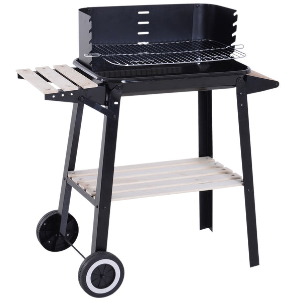 prezzo Holzkohlegrill Holzkohlepicknick Höhenverstellbar Schwarz 87x45x83 cm