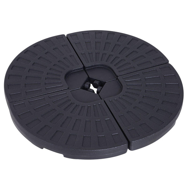 sconto Basis für Sonnenschirm 4 modulare Teile Max 17L in Schwarz HDPE 48x48x8 cm