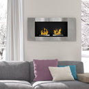 Camino a Bioetanolo da Parete 110x54 cm Argento 