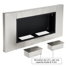 Camino a Bioetanolo da Parete 110x54 cm Argento 