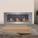 Camino a Bioetanolo da Parete 136x54 cm Inox e Nero 