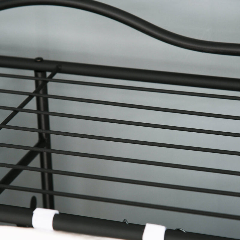 Armadio Guardaroba Appendiabiti in Ferro Nero 84x42x159 cm 