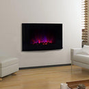 Camino Elettrico da Parete Effetto Fiamma 900W/1800W Nero 