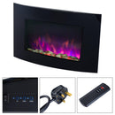 Camino Elettrico da Parete Effetto Fiamma 900W/1800W Nero 