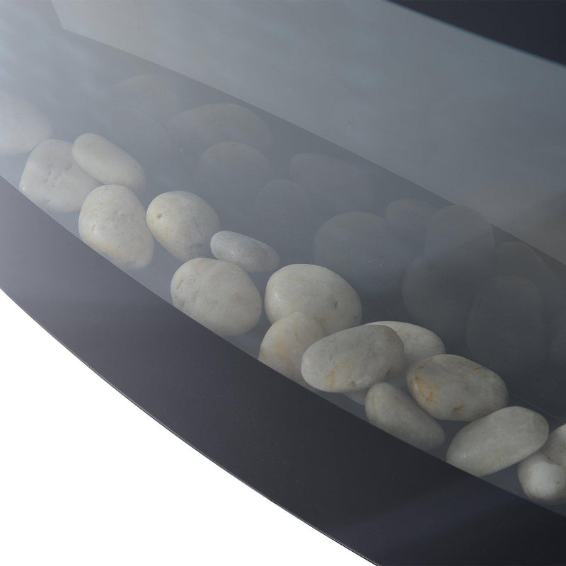 Camino Elettrico da Parete Effetto Fiamma 900W/1800W Nero 