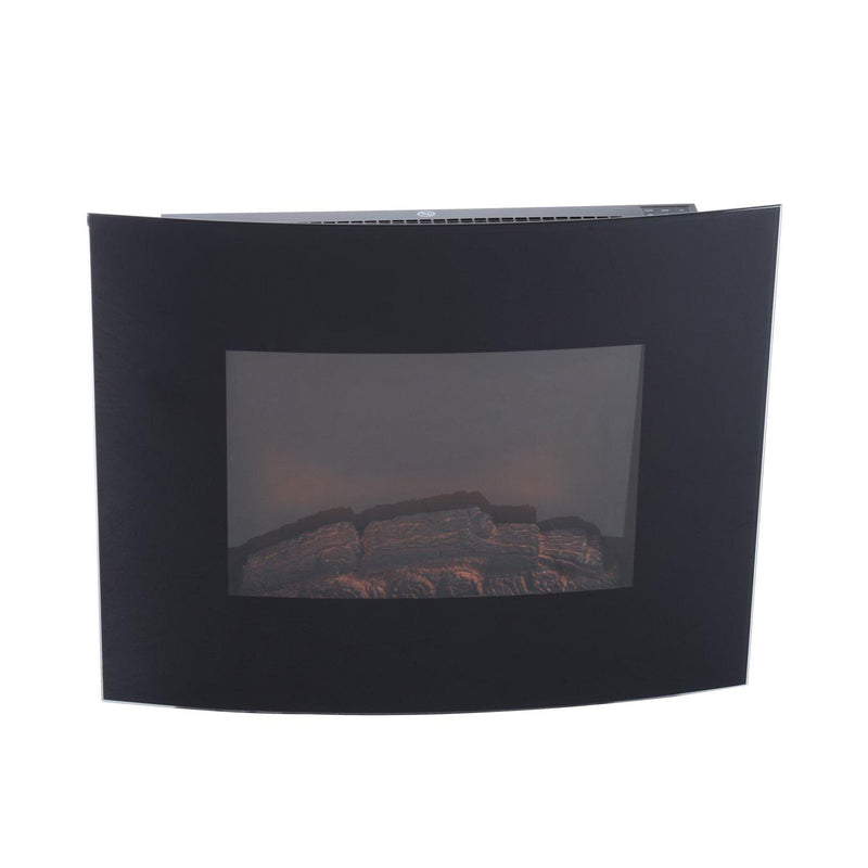 Camino Elettrico da Parete Effetto Fiamma 900W/1800W Nero 