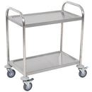 Carrello Portavivande da Cucina 2 Ripiani in Acciaio Inox 71x41x81 cm 