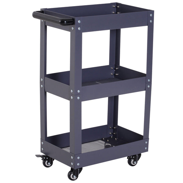 prezzo Stahlwagen 3 schwarze Regale 43,5 x 28 x 78 cm