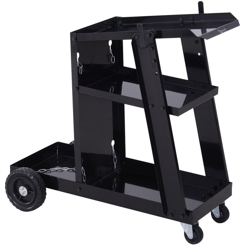 Carrello Porta Utensili Attrezzi a 3 Ripiani 4 Ruote Max 50kg Nero 71x70x39 cm 