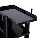 Carrello Porta Utensili Attrezzi a 3 Ripiani 4 Ruote Max 50kg Nero 71x70x39 cm 