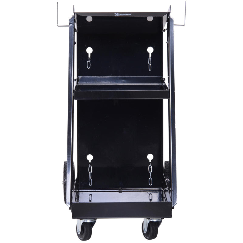 Carrello Porta Utensili Attrezzi a 3 Ripiani 4 Ruote Max 50kg Nero 71x70x39 cm 