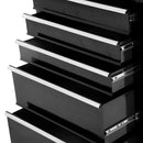 Carrello Porta Utensili con Cassettiera da Officina Nero 61.5x33x85 cm 