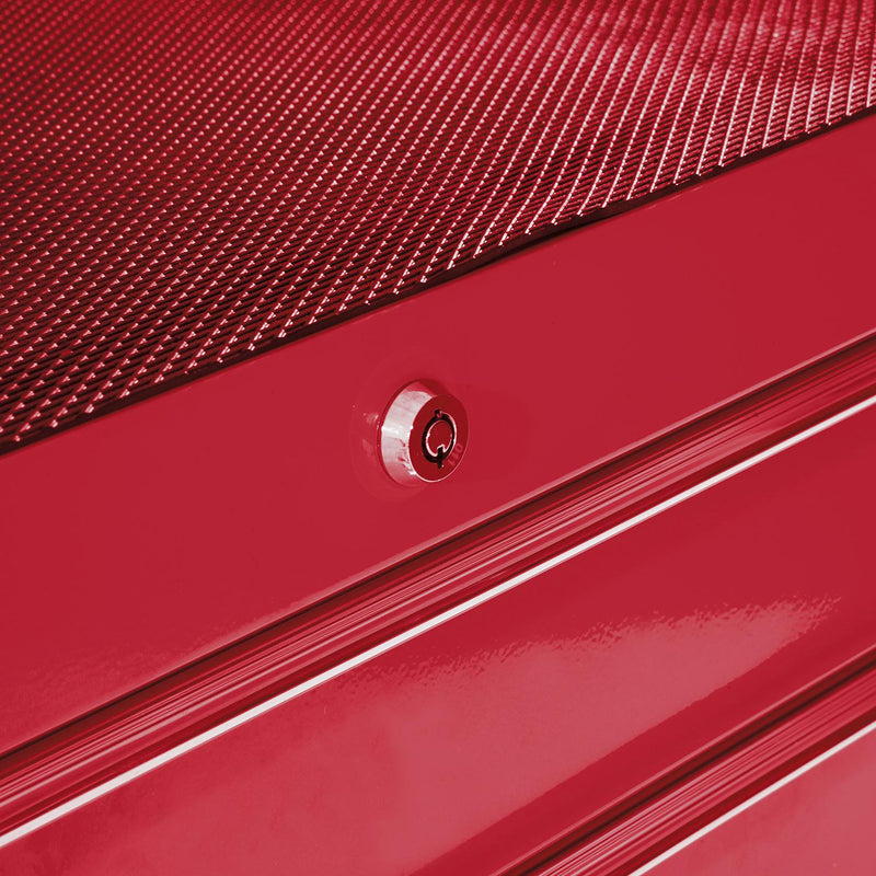 Carrello Porta Utensili Attrezzi Attrezzatura con Cassettiera Rosso 61.5x33x85 cm 