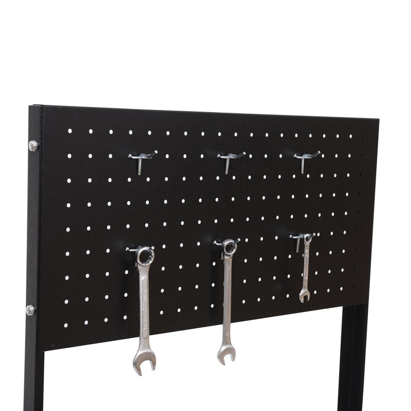 Carrello Porta Utensili Attrezzi con Cassettiera Nero e Arancione 61.5x33x76 cm 