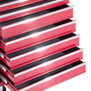 Carrello da Officina Portautensili Attrezzi con Cassettiera Rosso 61.5x33x113 cm 