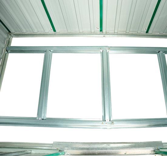 online Gartenkastenhaus aus Blech 195x122x180 cm