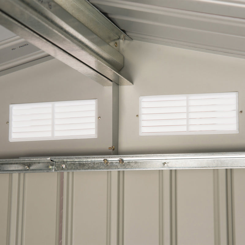 Casetta Box da Giardino in Lamiera Grigio 213x127x185 cm 