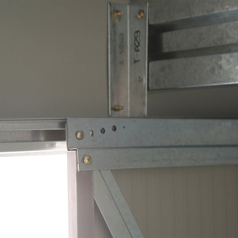 Casetta Box da Giardino in Lamiera Grigio 213x127x185 cm 