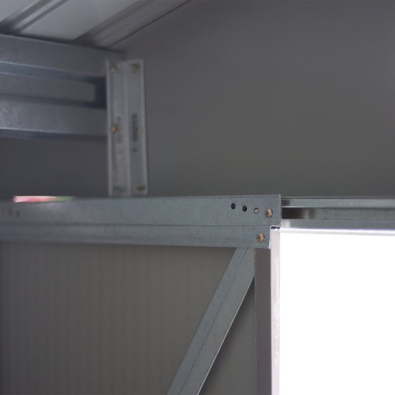 Casetta Box da Giardino in Lamiera Grigia 277x191x192 cm 