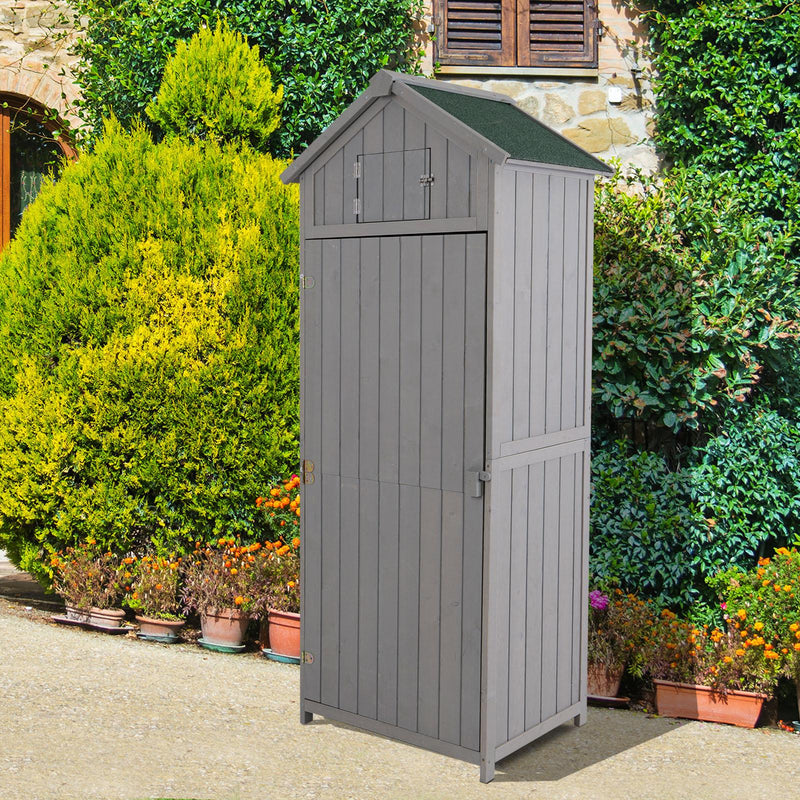 Casetta Box da Giardino in Legno Grigio 77x54.2 cm 