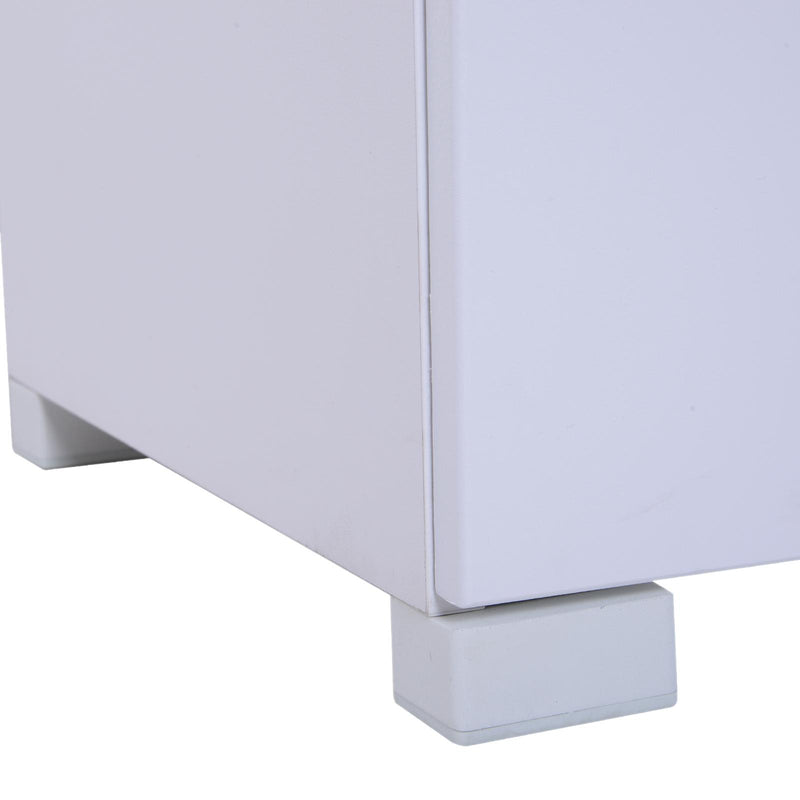 Cassettiera per Archiviazione con 4 Cassetti in Legno Bianco 50x40x116,5 cm 
