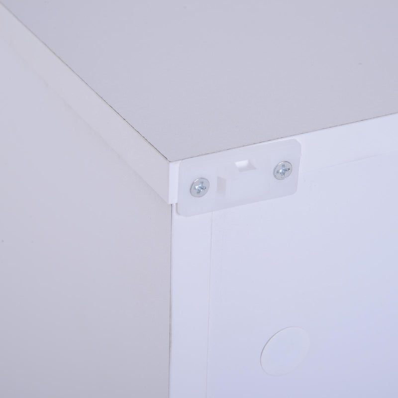 Cassettiera per Archiviazione con 4 Cassetti in Legno Bianco 50x40x116,5 cm 