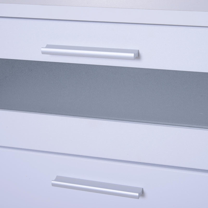 Cassettiera per Archiviazione con 4 Cassetti in Legno Bianco 50x40x116,5 cm 