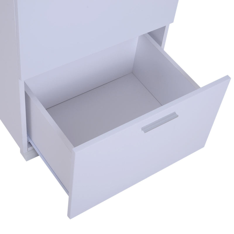 Cassettiera per Archiviazione con 4 Cassetti in Legno Bianco 50x40x116,5 cm 