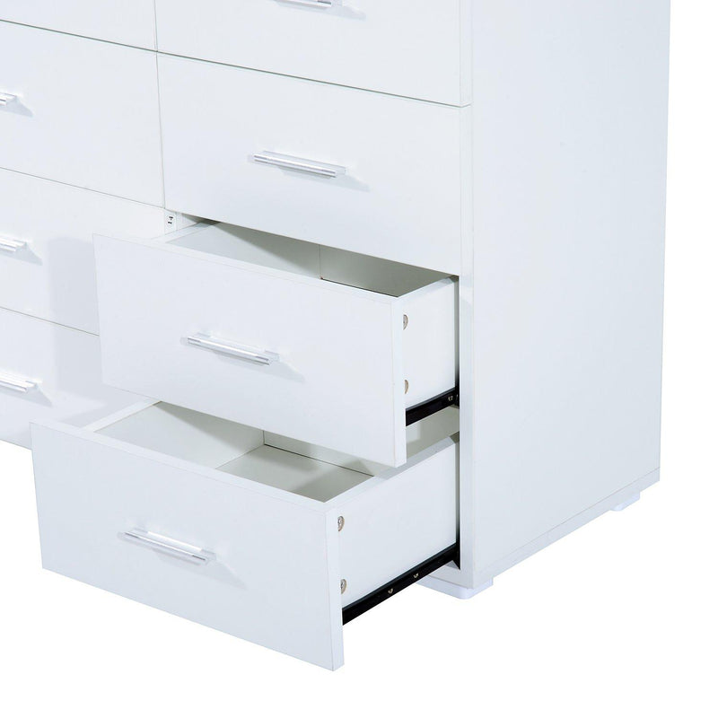 Cassettiera per Casa e Ufficio in Legno Bianco 90x35x73 cm 