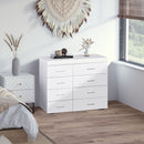 Cassettiera per Casa e Ufficio in Legno Bianco 90x35x73 cm 