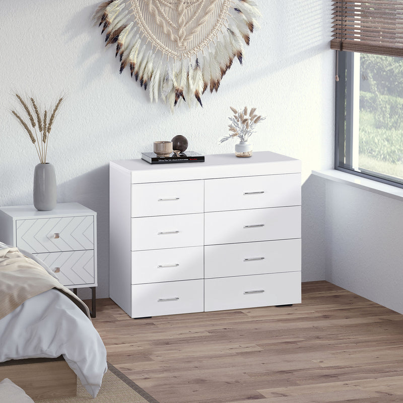 Cassettiera per Casa e Ufficio in Legno Bianco 90x35x73 cm 