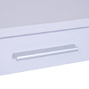 Mobile Cassettiera in Legno e Vetro Bianco 150x40x116.5 cm 