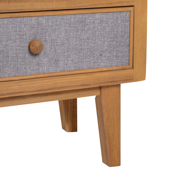 Holz Nachttisch 3 Schubladen Holz und Grau 44x30x63,5 cm prezzo