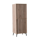 Vetrinetta Stile Classico con 2 Ante e 1 Scompartimento in Legno Rovere e Nero 48x40x132 cm 