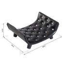 Divanetto Cuccia per Cani e Gatti in Similpelle e Legno Nero 58x43x25 cm 