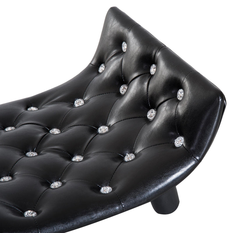 Divanetto Cuccia per Cani e Gatti in Similpelle e Legno Nero 58x43x25 cm 