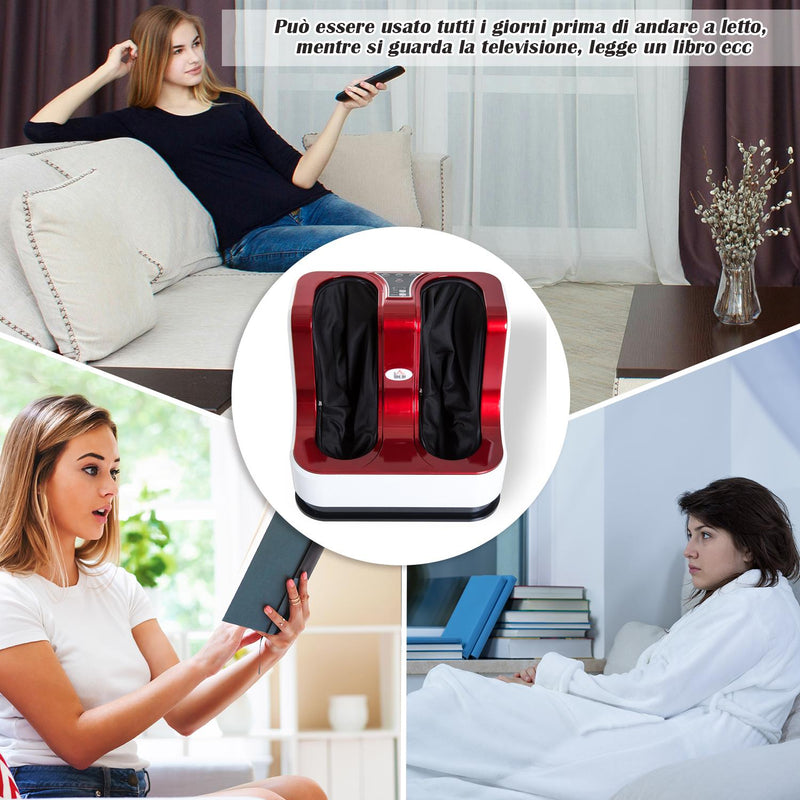 Massaggiatore Piedi Elettrico Massaggio Shiatsu a Rullo con 3 Programmi 