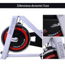 Cyclette Fitness Bianco nero rosso 107x48x100 cm 