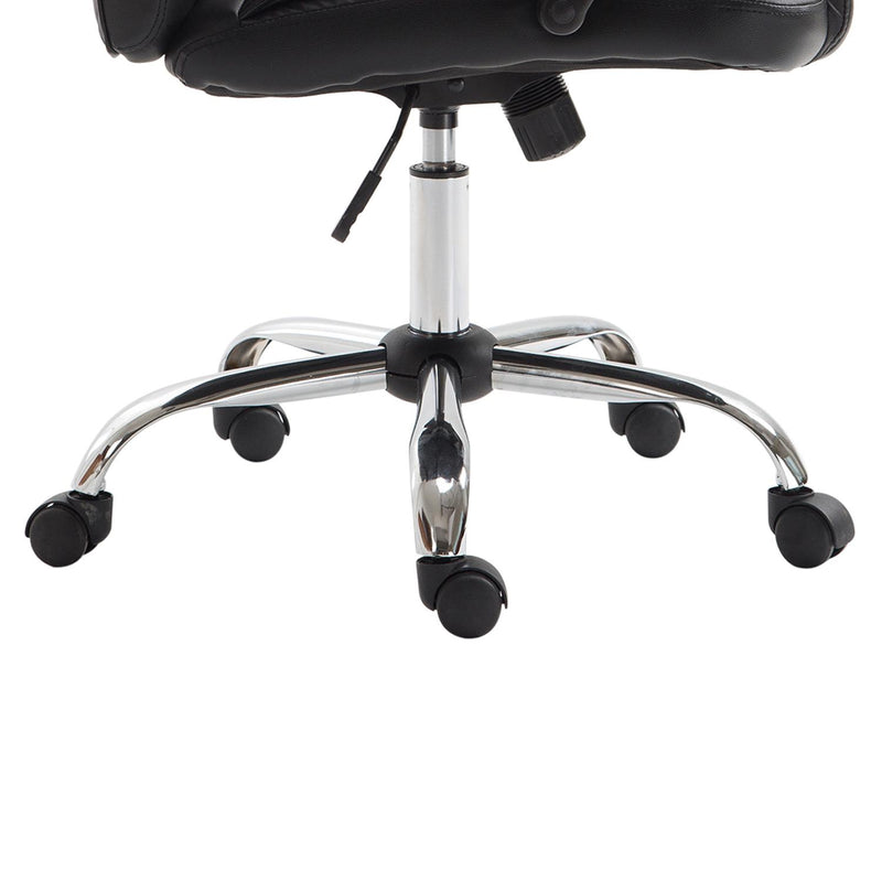 Poltrona Direzionale da Ufficio Ergonomica in Similpelle Nero 