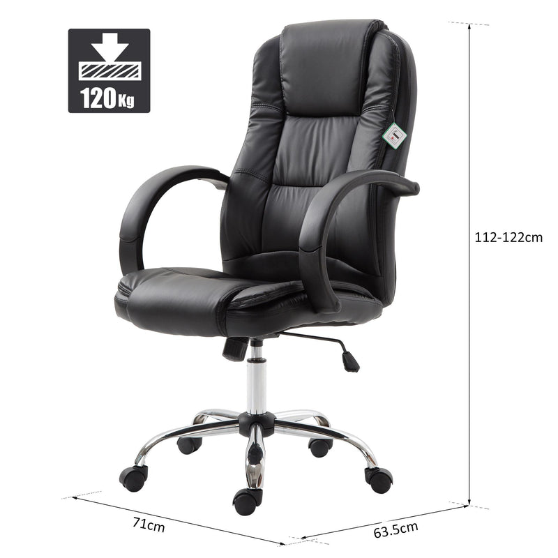 Poltrona Direzionale da Ufficio Ergonomica in Similpelle Nero 