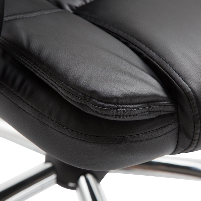 Poltrona Direzionale da Ufficio Ergonomica in Similpelle Nero 